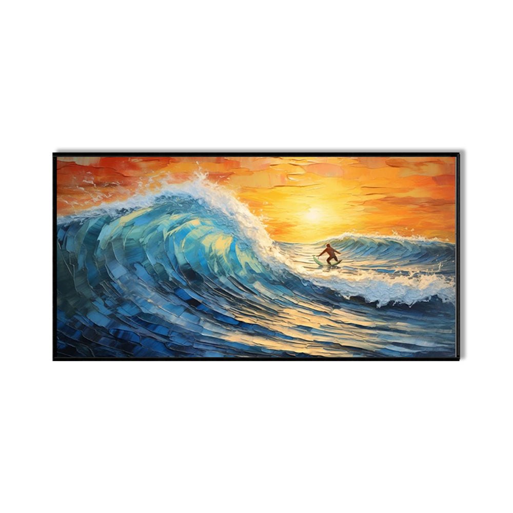 High Quality Sports Surfing Handmade Oil Painting Knife Beach Sea Sailboat Landscape Large Canvas Art Showpiece For Home Decoration Living Room Wall Picture