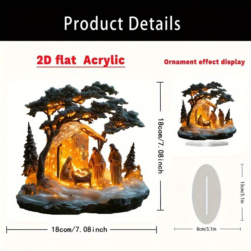 Creative Jesus Festival Scene Acrylic Statue Assembly Ornaments