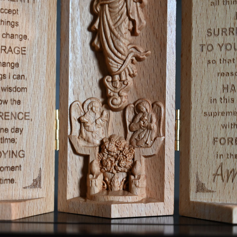 Beech Jesus Three-open Box Furniture Furnishing Articles