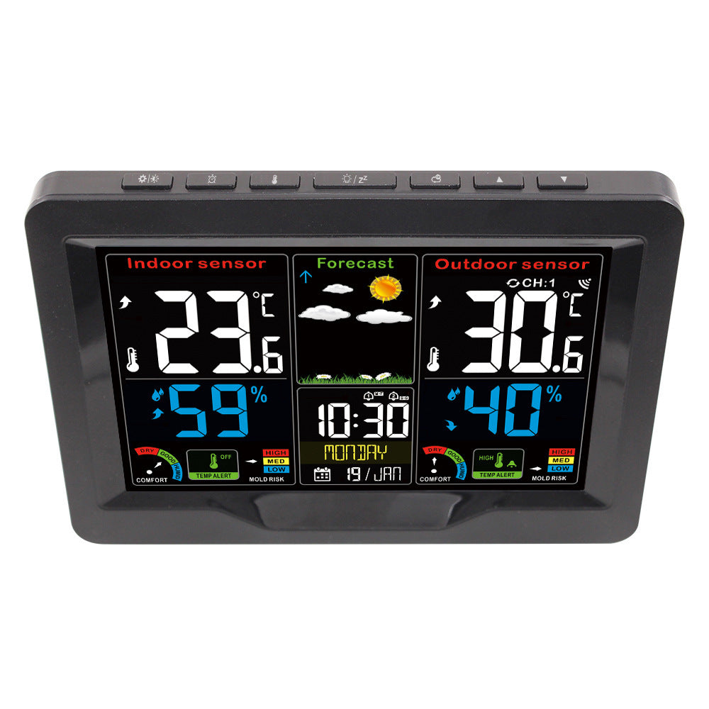 Color Screen Weather Indoor Comfort Detection Wireless Sensor Alarm Clock