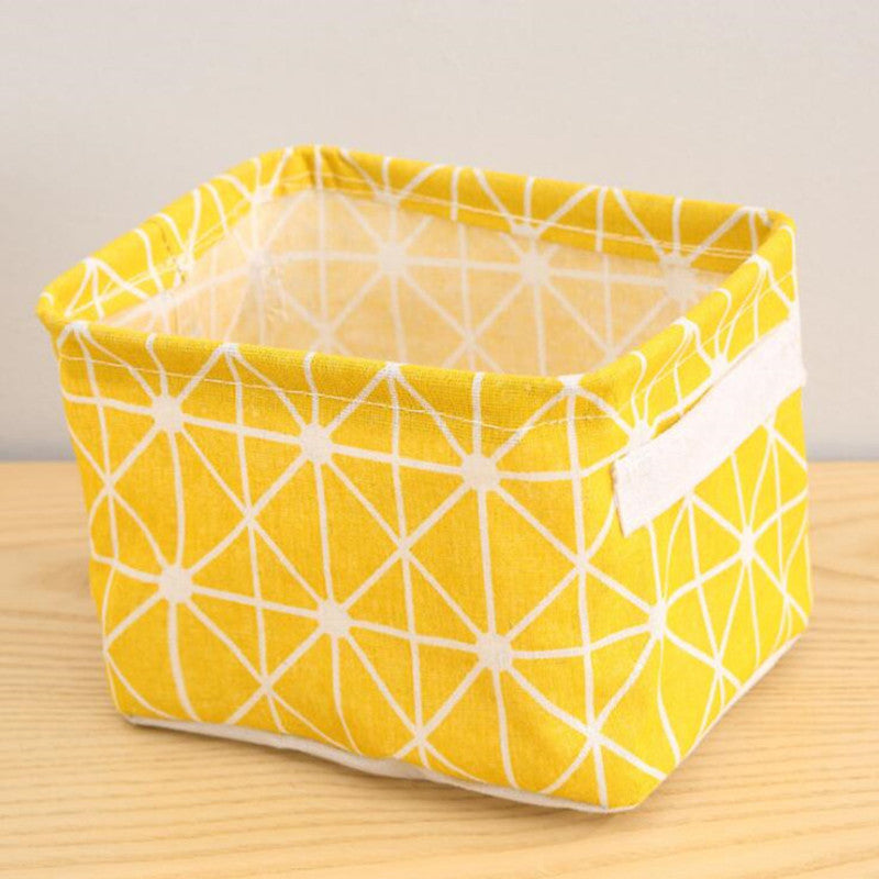 Linen Desktop Storage Box Waterproof Toy Sundries Storage Basket Cosmetic Underware Storage Organizer Office Stationery