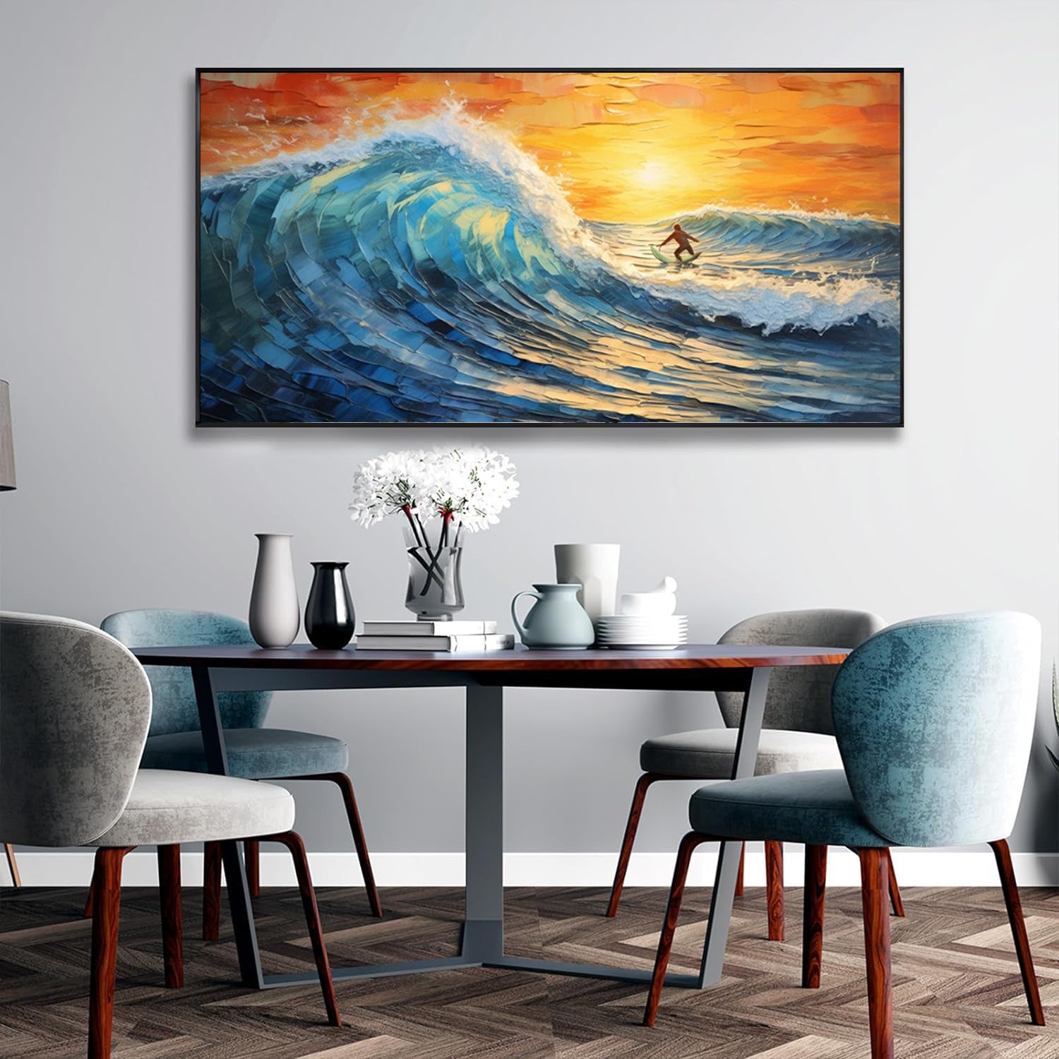 High Quality Sports Surfing Handmade Oil Painting Knife Beach Sea Sailboat Landscape Large Canvas Art Showpiece For Home Decoration Living Room Wall Picture