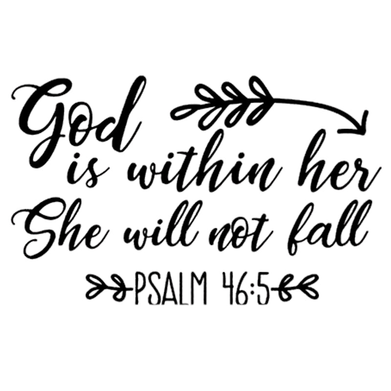 God on her removable phrase wall sticker