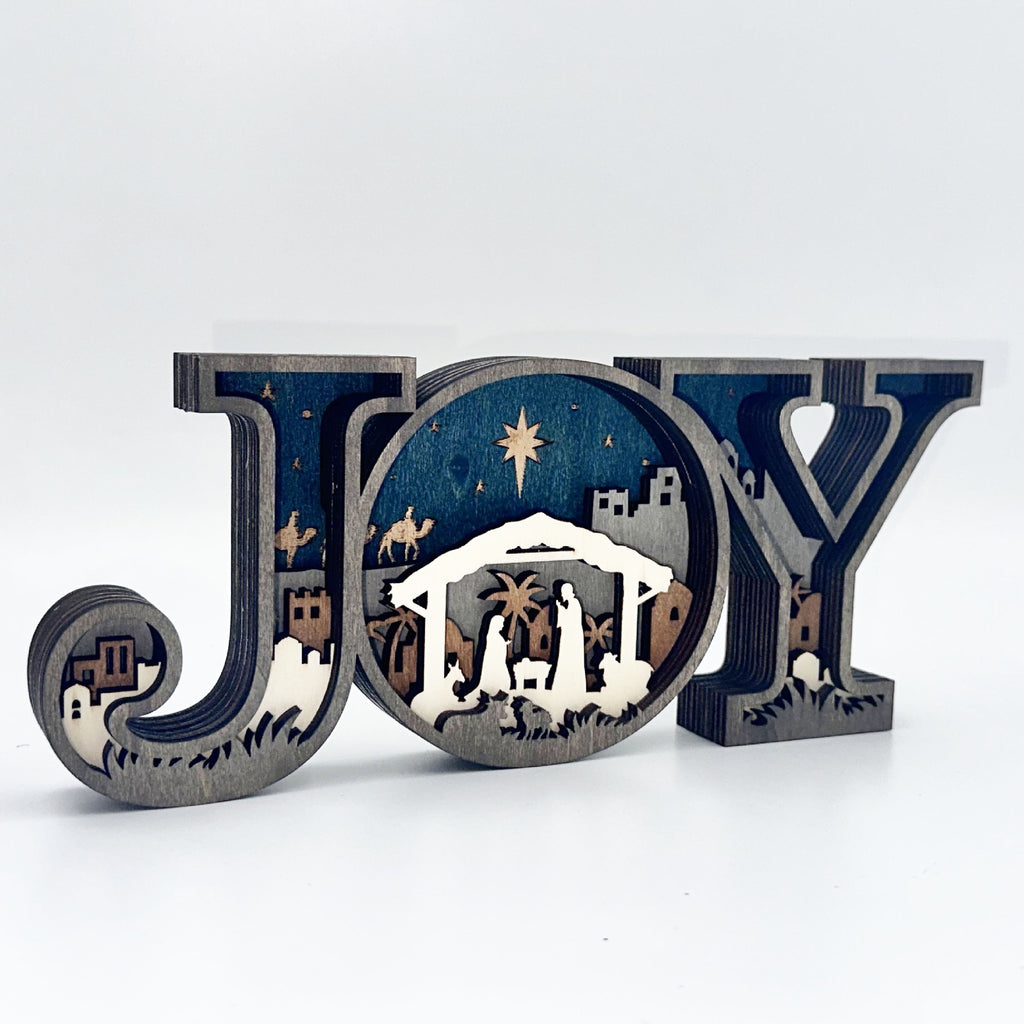 Creative Design JOY Letter Ornaments Wooden Decorative Crafts