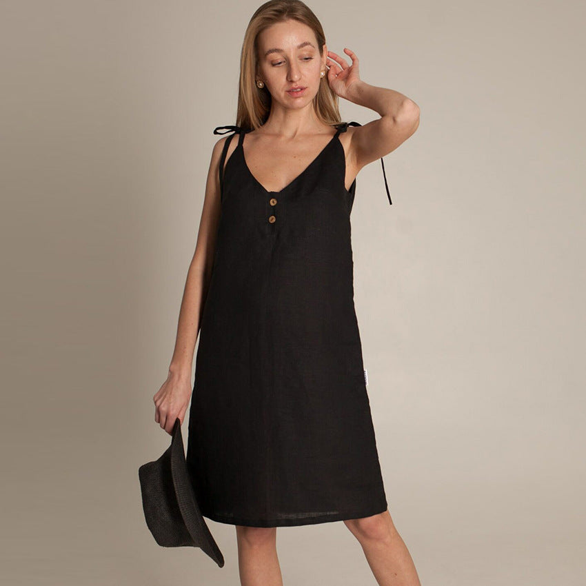 Home Comfort Pure Cotton Backless Sexy Camisole Nightdress