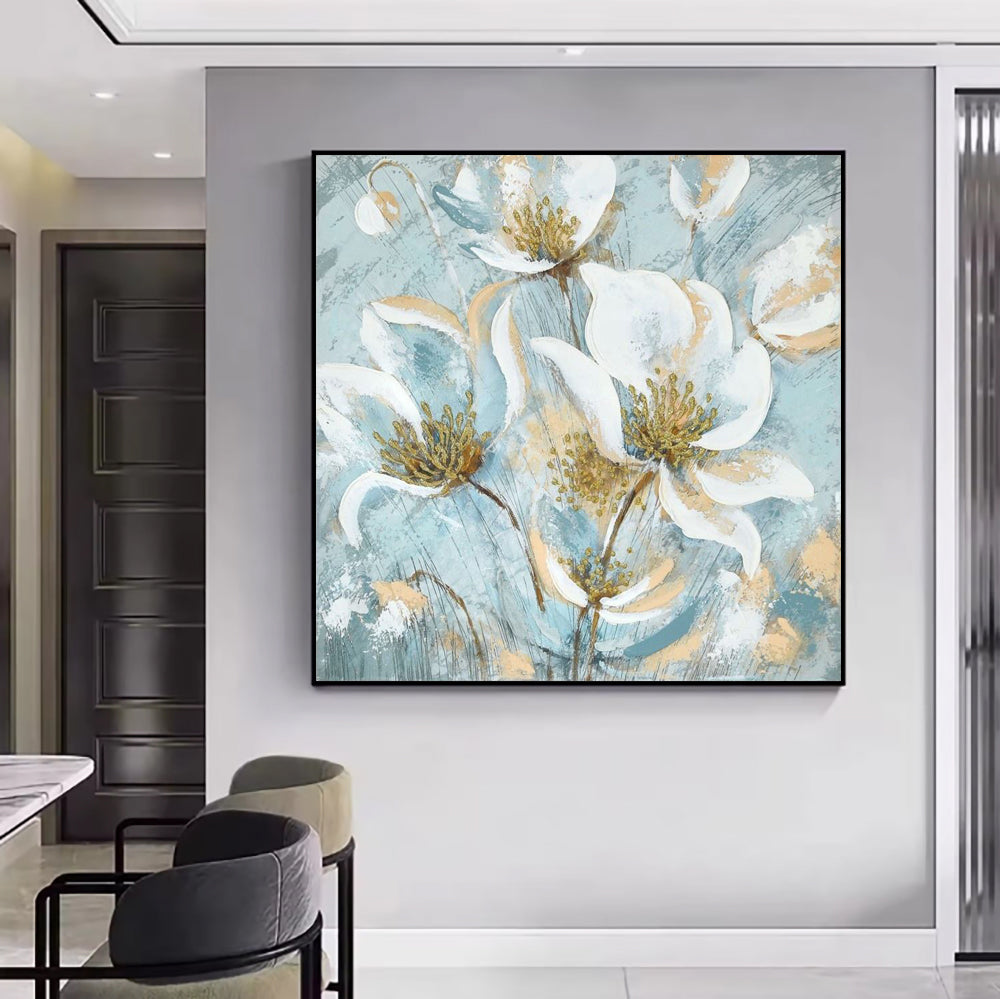 Handmade Oil Painting Canvas Wall Art Decoration Modern Abstract Jasmine Flower Paintings For Home Dining Room Decor Rolled Frameless Unstretched