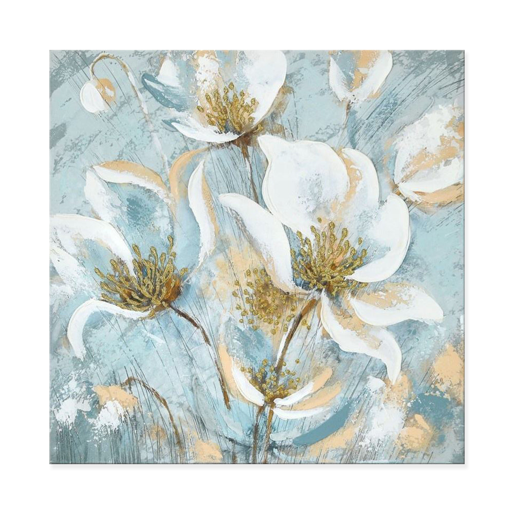 Handmade Oil Painting Canvas Wall Art Decoration Modern Abstract Jasmine Flower Paintings For Home Dining Room Decor Rolled Frameless Unstretched