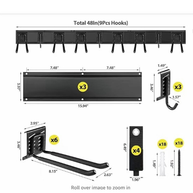 Heavy-duty Garage Removable Adjustable Wall Hook