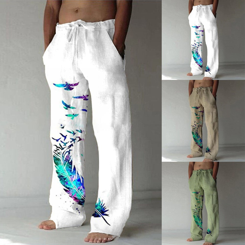 Medium Waist Printed Ashion And Comfort Casual Pants