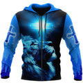 New Men's 3D Digital Jesus Print Long Sleeve Sweatshirt