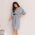 Cotton Robe Cardigan Tie Loose Comfort Crepe Loungewear
