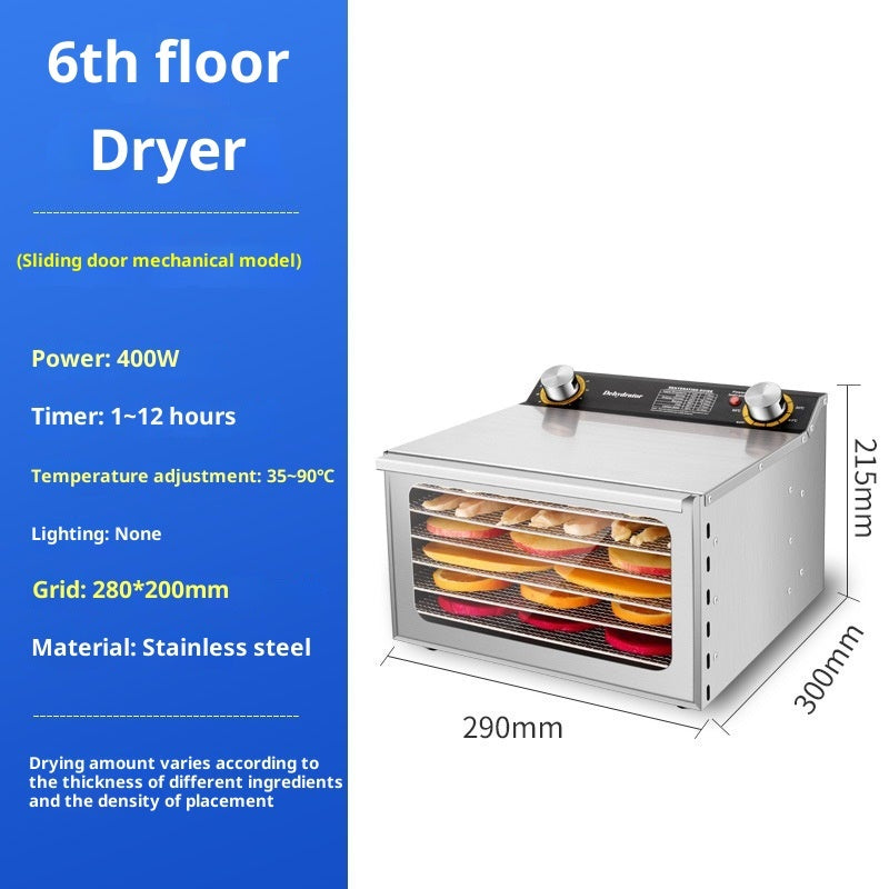 6-layer Stainless Steel Fruit Dryer, Small Household And Commercial Food Dehydrator For Vegetables And Fruits
