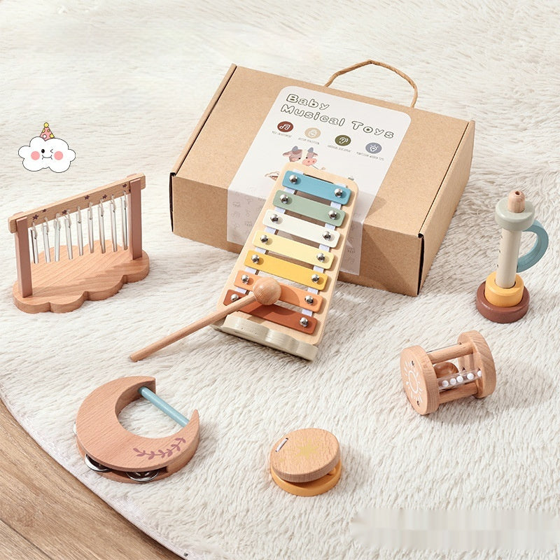 Wooden Comfort Percussion Piano Wind Chimes Children's Music Toys 6-piece Set
