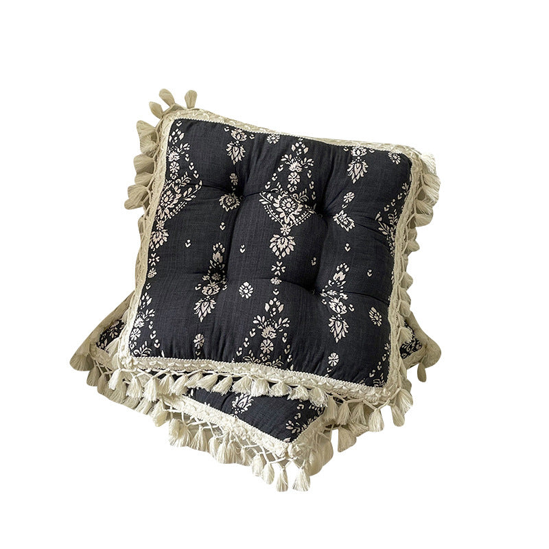 Breathable Bamboo-cotton Tassel Seat Cushion For Ultimate Comfort