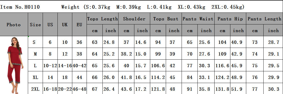 Contrast Color Comfort And Casual Breathable Pajamas Suit