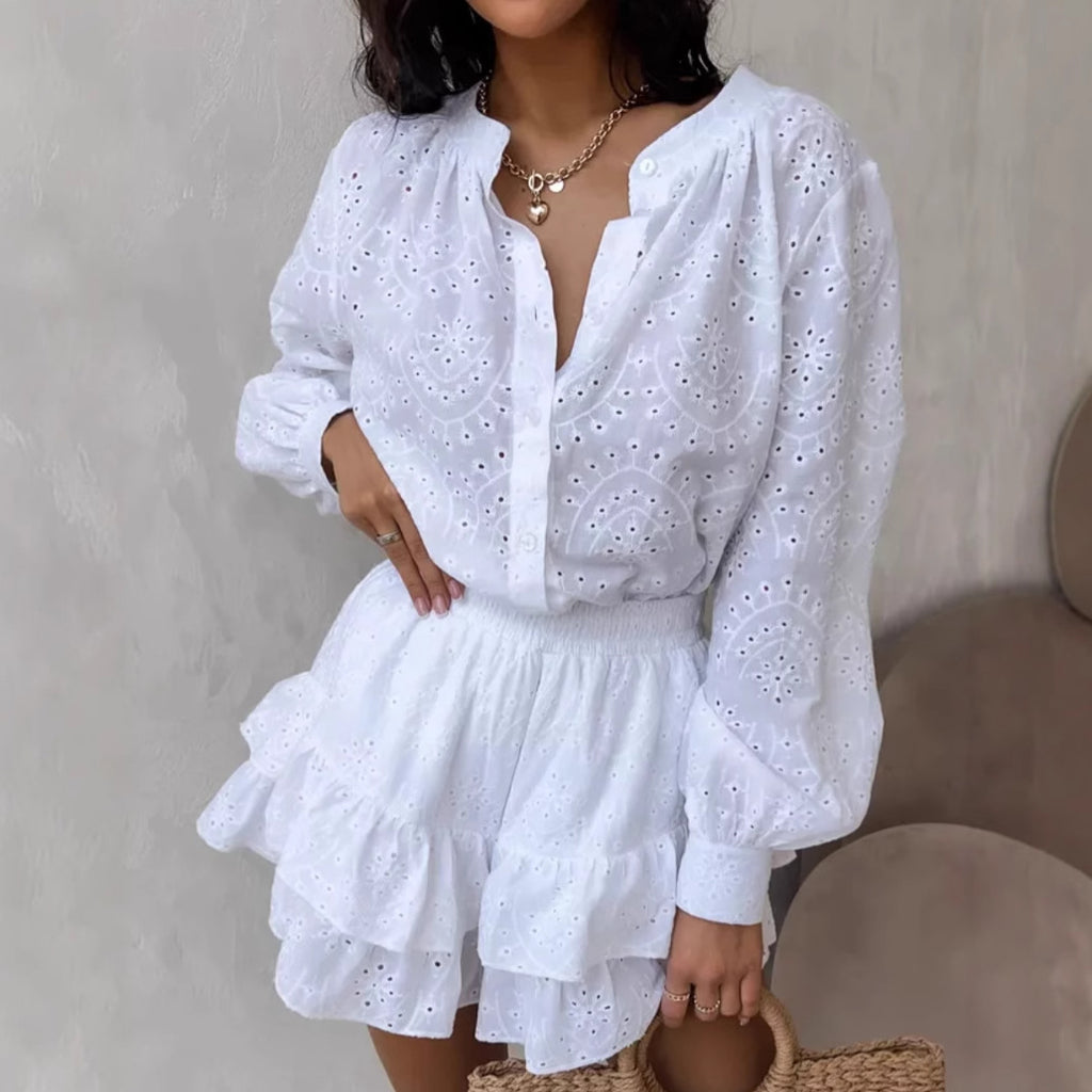 Comfort And Casual Jacquard Suit Two-piece Set