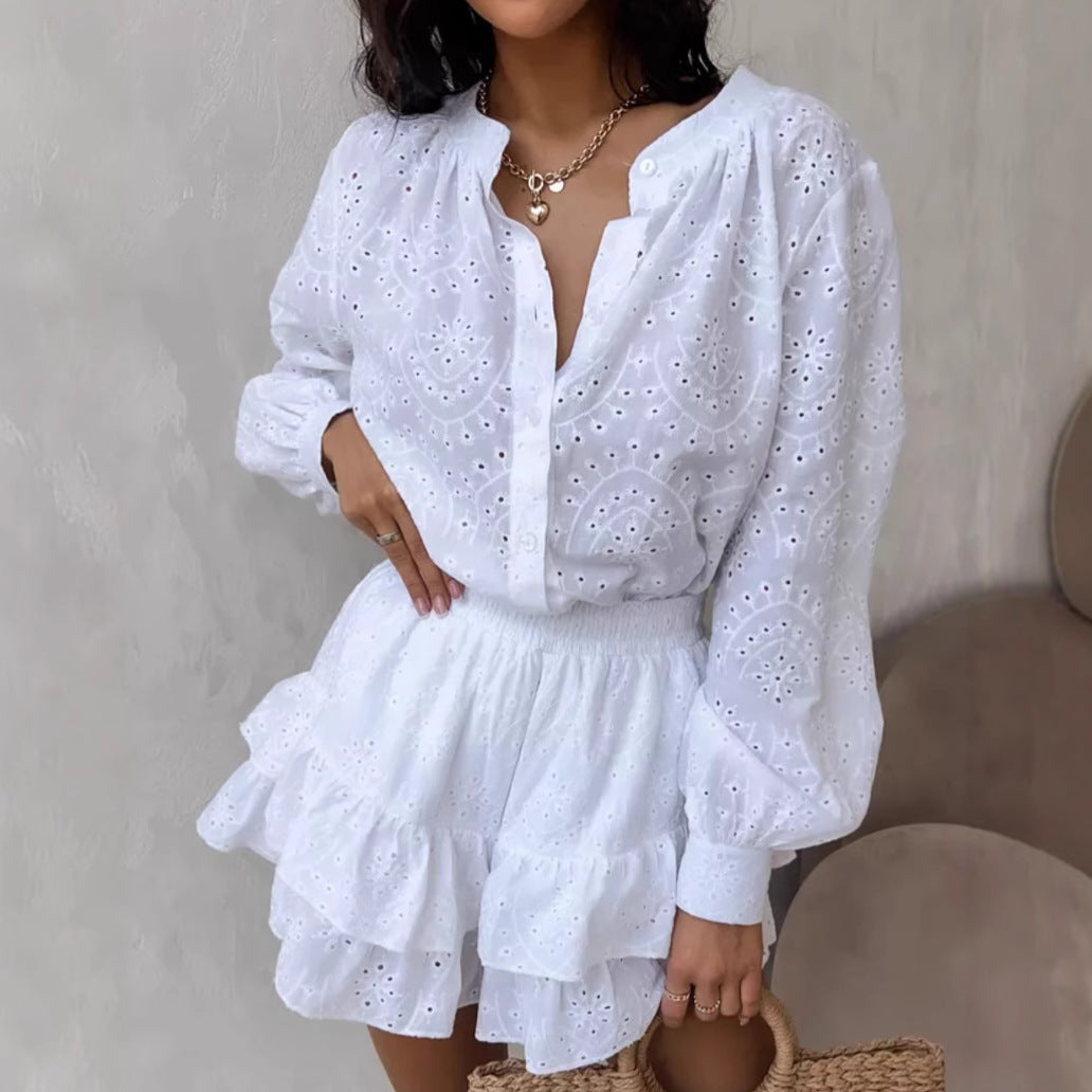 Comfort And Casual Jacquard Suit Two-piece Set