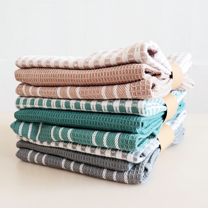 Three Piece Set Of Tea Towels For Home And Kitchen Use