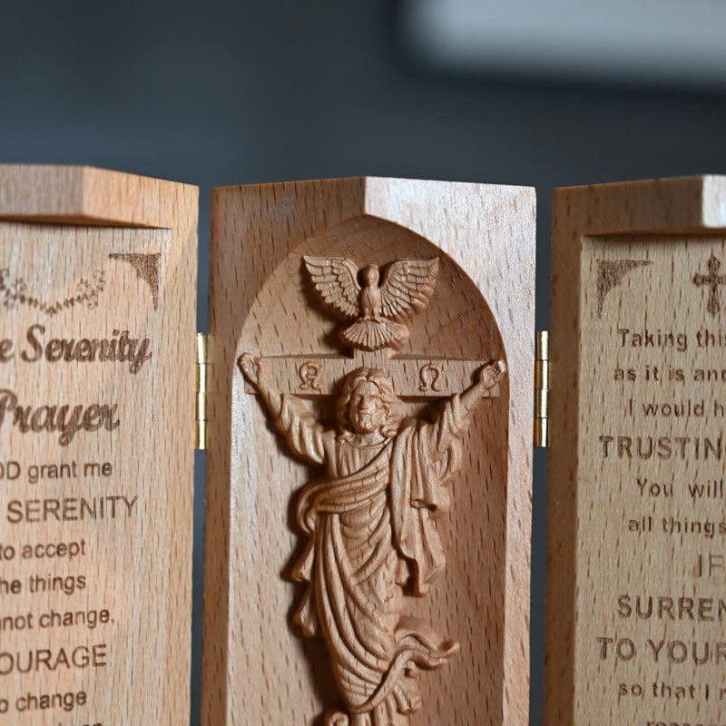 Beech Jesus Three-open Box Furniture Furnishing Articles