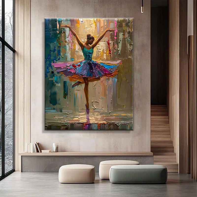 Hand-Painted Oil Paintings On Canvas Abstract Dance Girl Painting Wall Picture For Living Room Home Decor Art No Framed