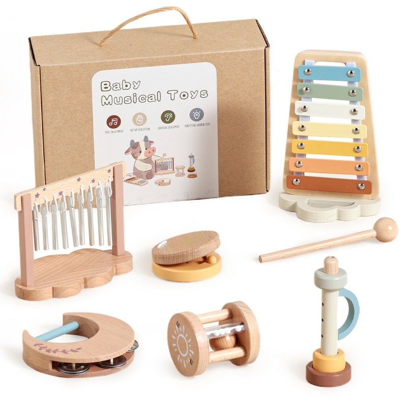 Wooden Comfort Percussion Piano Wind Chimes Children's Music Toys 6-piece Set