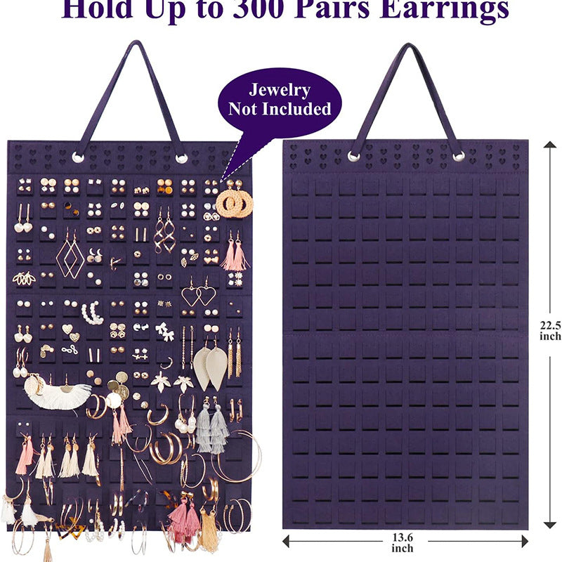 Necklace Ring Felt Pouch Stud Earrings Organization Hanging Bags Bracelet Storage Bag Wall-mounted