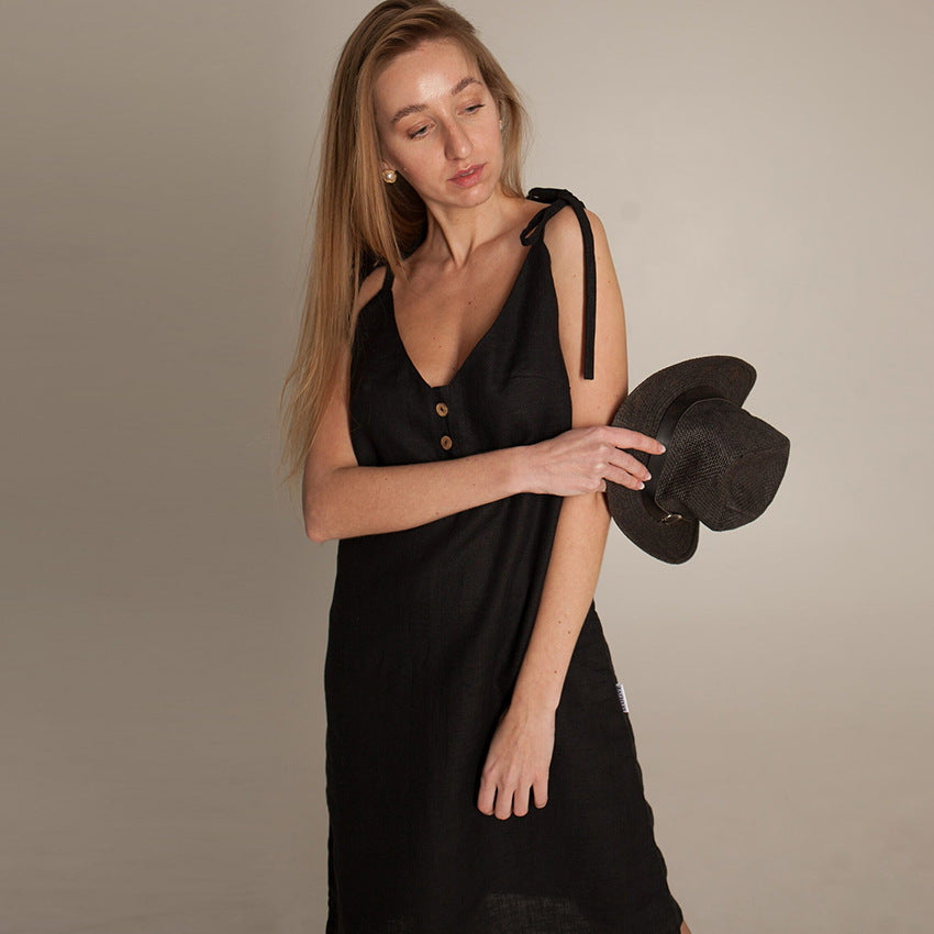 Home Comfort Pure Cotton Backless Sexy Camisole Nightdress