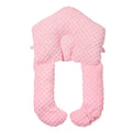 Simple Solid Color Bubble Fleece Comfort Pillow Baby Head Shape Setting