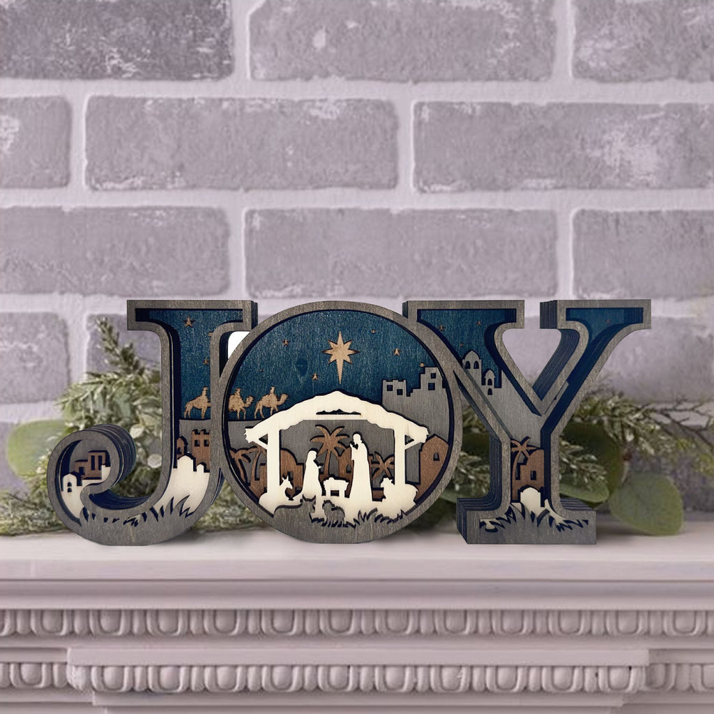 Creative Design JOY Letter Ornaments Wooden Decorative Crafts