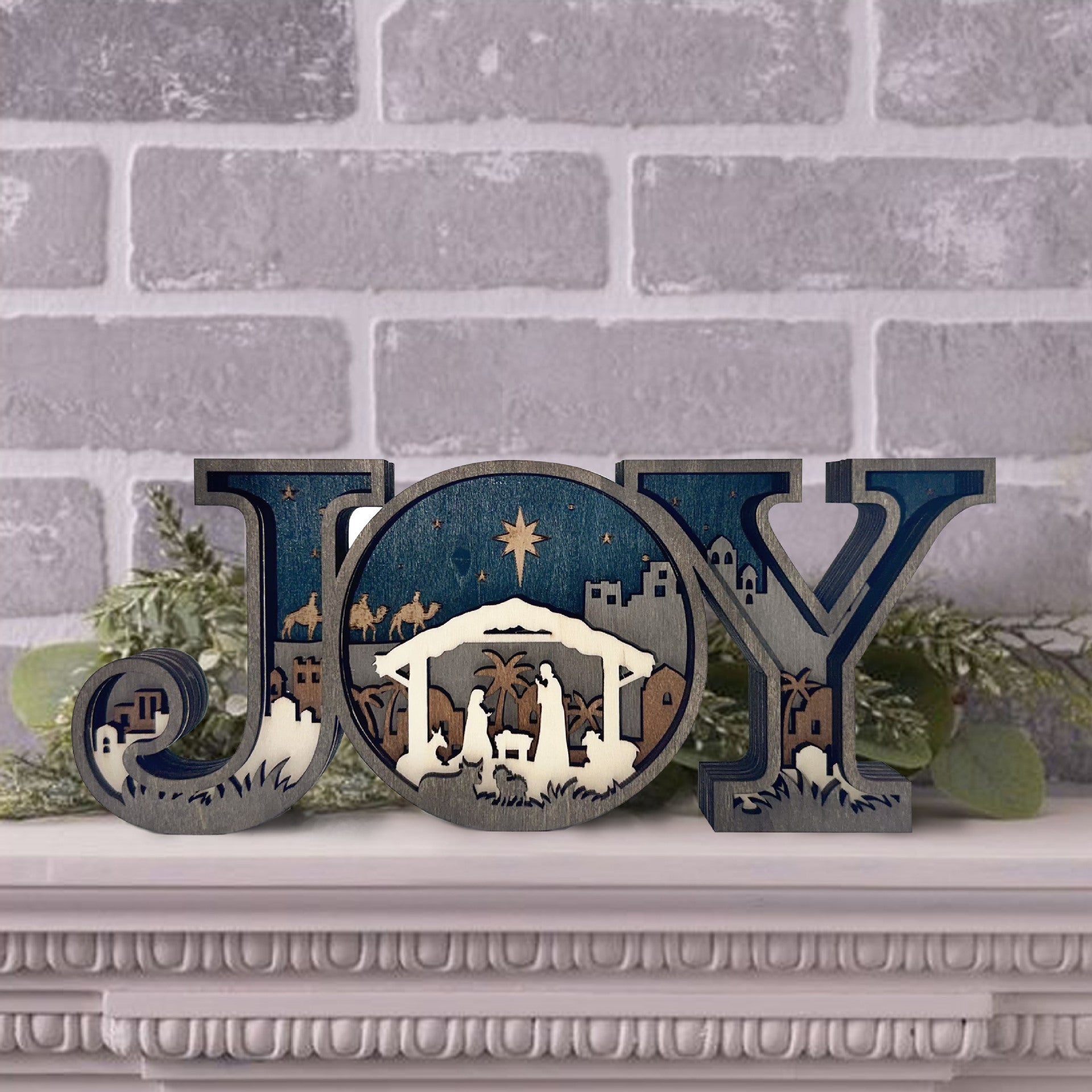 Creative Design JOY Letter Ornaments Wooden Decorative Crafts