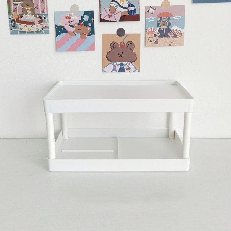 Simple Double-layer Desktop Stationery Storage Organizer