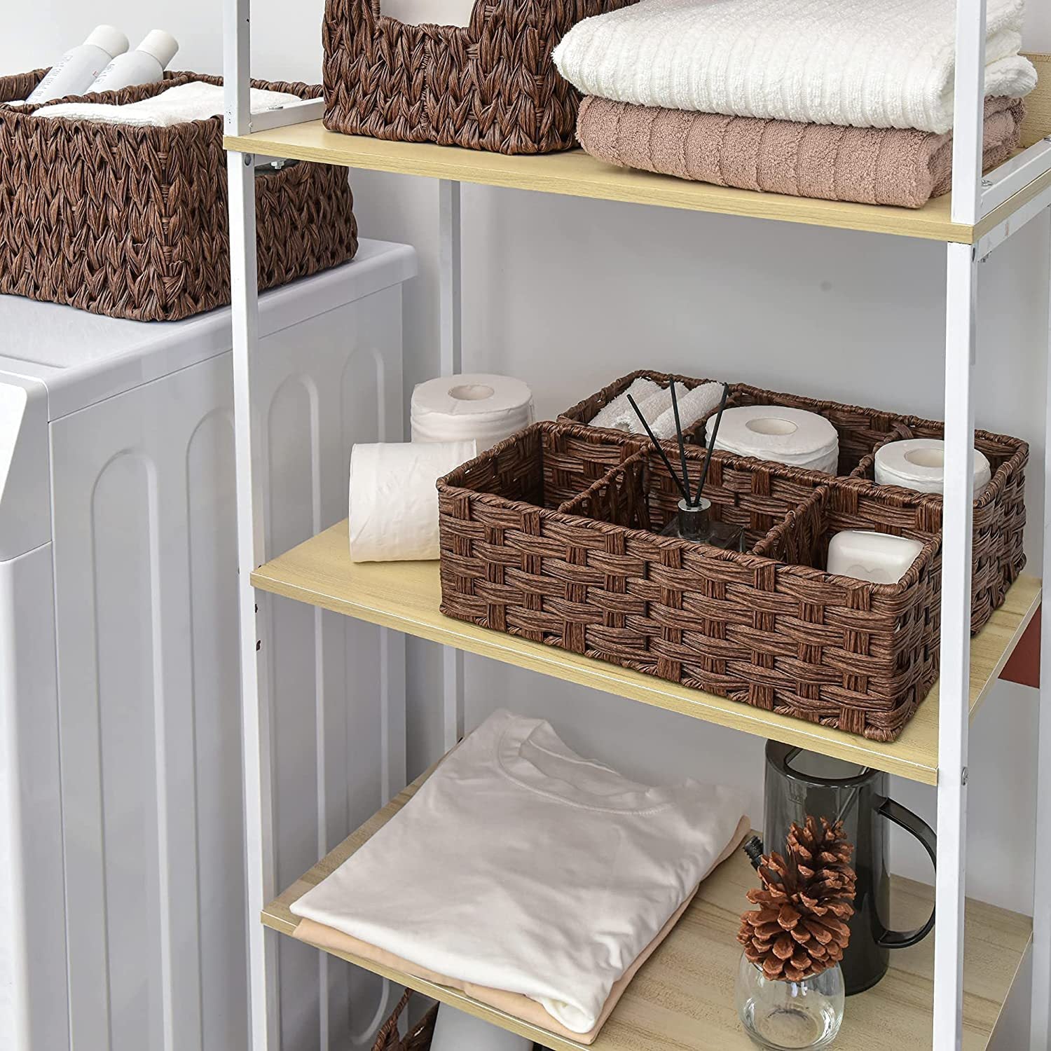 Desktop Bathroom Tissue And Towel Storage Basket Bedroom Cosmetic Organizer